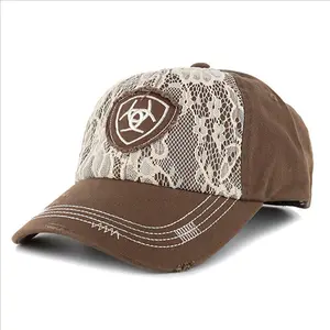 1514802 Ariat Women's Lace Front Logo Ball Cap Light Brown