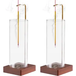 2 Pack Incense Holder for Sticks, Insence-Stick Holder Ash Catcher with Removable [Anti-Ash], Mess-Free Incense Burner, Perfect for Meditation Yoga Relaxation, Home
