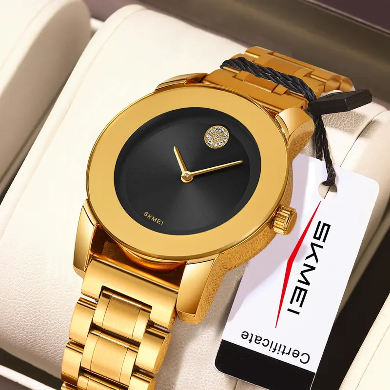 Skmei Ladies Elegant Fashion Round Dial, Gift Must-have Option, Send Girlfriend, Mother, Loved Ones, with Box, Quartz Watch, Fashion Watch Party, Daily Decoration, Fashion All Match and Exquisite Watch Birthday Gift