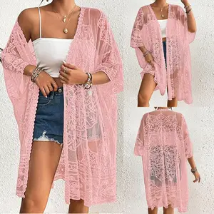 Women's Summer Long Flowy Kimono Cardigans Boho Chiffon Beach Cover Up Tops