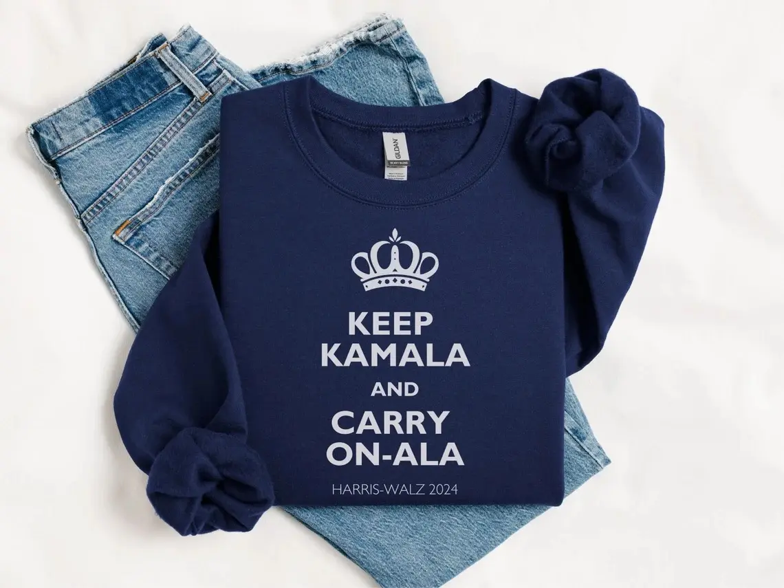 Keep Kamala and Carry On Harris Walz 2024 Sweatshirt, Madam President Saturday Night, Kamala Rally Pullover, Election 2024