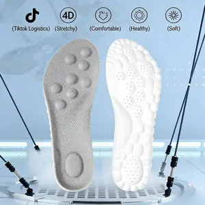 4D Ultra Comfort Anti-Fatigue Insoles 3Pair, U-Shaped Memory Foam Super Soft Cushion, Shock Absorption for Sneakers & Boots, Gray Orange Black