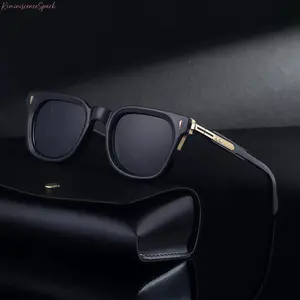 Men's Retro Vintage Square Sunglasses - Polycarbonate Frame with Gold Accents, Durable Stylish Men's Accessories for Daily Wear, Driving, Outdoor Activities