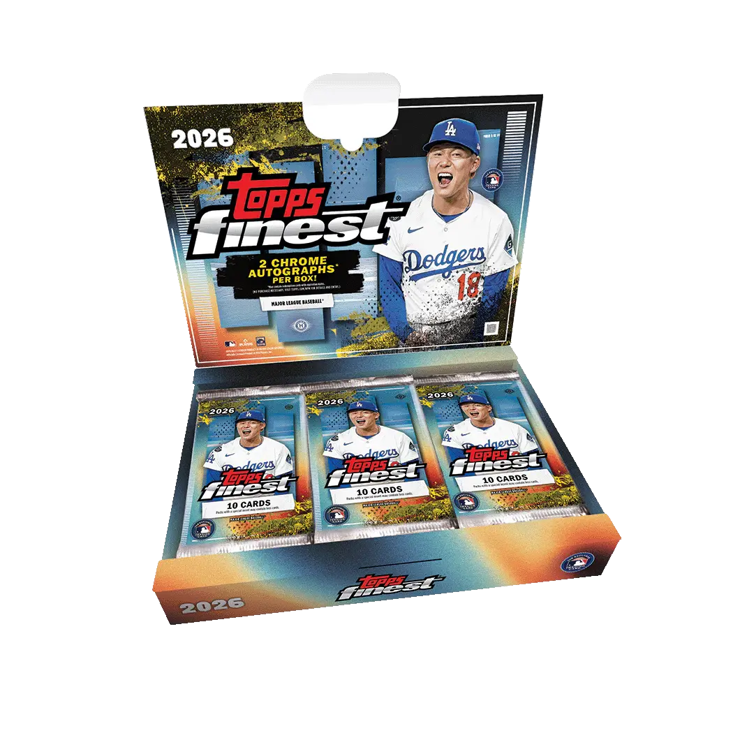 2026 Topps Finest Baseball Hobby Box - Chrome Cards, Card Collecting Accessory, 10 Per Pack, 2 Chrome Autographs Per Box