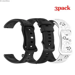 3-Pack Soft Silicone Watch Bands, 18mm 20mm 22mm Waterproof Replacement Straps Compatible with Samsung Galaxy Watch 7 FE 6 5 4, Amazfit Active Bip Balance Series, Universal Wristband for Garmin watch, Comfortable Sport Accessory for Men Women Daily
