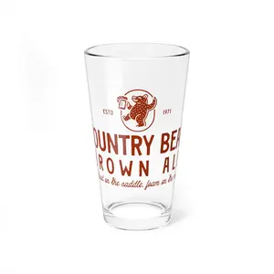 Country Bear Brown Ale Mixing Glass | 16oz Vintage Lodge Beer-Inspired Pint | Parkbound Taproom Glassware