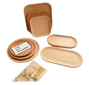 Acacia Wood Round Dish - Elegant Plate for Cakes, Sweets, Fruits, and Desserts - Versatile Dinner Tableware and Decorative Tray for Home Use