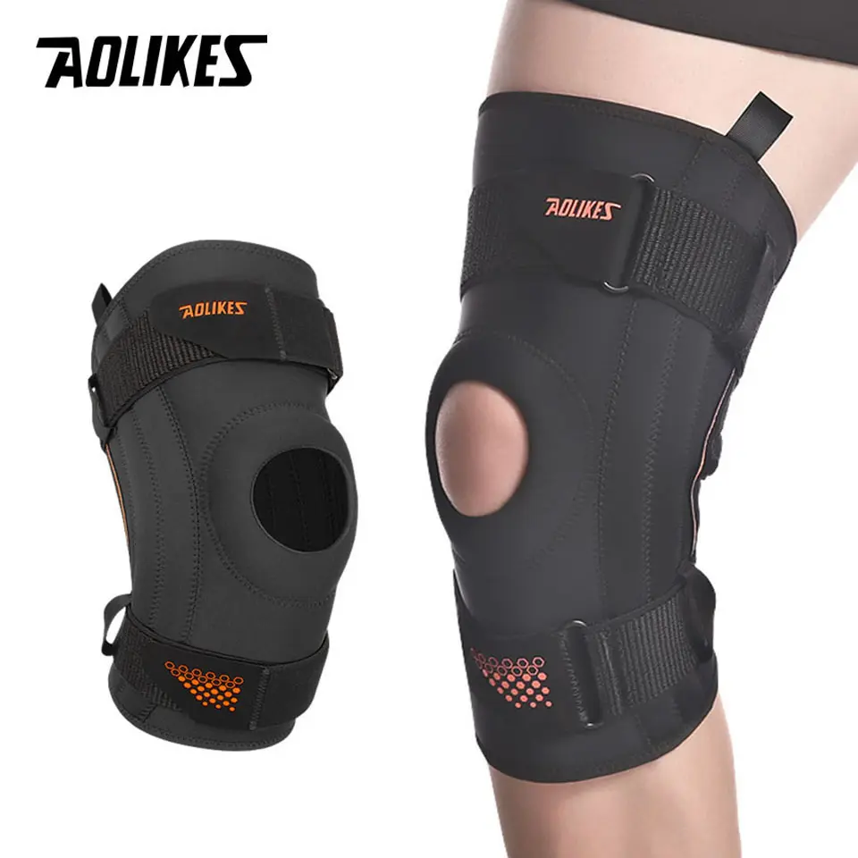 AOLIKES 1Pcs Knee Pressuze Support With Elastic Sleeve For Gym Basketball Race Springs Protection