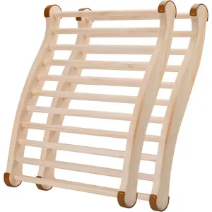 2PCS Wooden S-Shaped Slip-Resistant Non-Toxic Comfortable Sauna Backrest Fits Any Barrel or Infrared Sauna