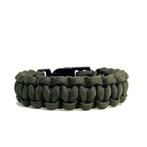 Engineered Green Paracord Survival Bracelet