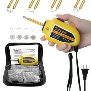 TOOLIOM 110V 100W Hot Stapler Plastic Welder Kit with 200PCS Staples, 4 Types - Fast Heating Plastic Welding Gun for Car Bumper, Kayak, Dashboard & Household Repair