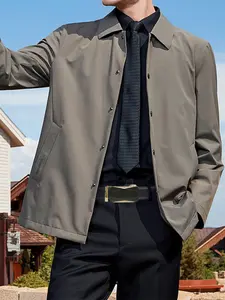 Men's Casual Automatic Buckle Belt, PU Material Patchwork Design, All Seasons Wear, Simple Style Waistband for Everyday Use