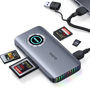 llano CFexpress Type A/B Card Reader, USB 3.2 Gen 2 (10Gbps) Reader, 4 in 1 UHS-II SD&Micro SD/TF Card Reader with RGB, USB C 4.0 Memory Card Reader for Windows, Mac OS, Linux, iOS, iPadOS and Android