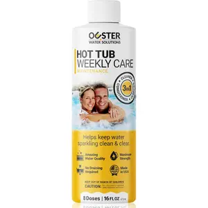 3in1 Weekly Hot Tub Cleaner, Conditioner, Clarifier - Hot Tub Chemicals for Standard & Inflatable Spas - Spa Chemicals for Crystal Clear & Sparkling Clean Water - Made in USA (16oz)