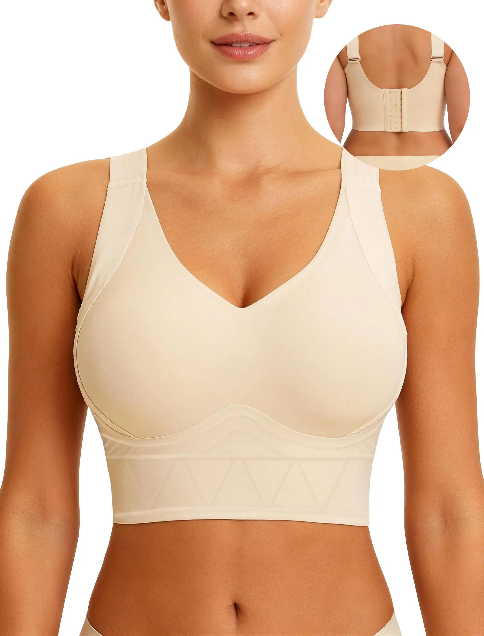 Soft Intention Plus Size Back Fat Smoothing Jelly Bra, Everyday, Seamless, Push Up Soft Intention Plus Size Back Fat Smoothing Jelly Bra, Everyday, Seamless, Push Up