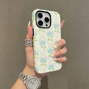 Hydrangea Pattern Phone Case iPhone17/17PROMAX/17PRO/16/15/14/13/12/GALAXYS21/S22/S23/S24 Sleek case anxiety phone cases Minimalist aesthetic Fade-Proof Print roo62952