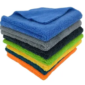 Zacapa Microfiber Short Pile Cleaning Towel/Cloth/Rag No Scratch Polish/Wax/Dry Detailing Car Wash Free Scratch-Free Highly Absorbent Reusable for/Household/Kitchen  pack 10 black and yellow