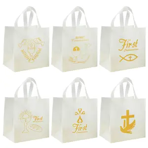 Baptism Gift Bag, 6 Counts/set Reusable Gift Bag with Handle, Church Event Ceremony Bag, Gift Wrapping Supplies for Festival Party