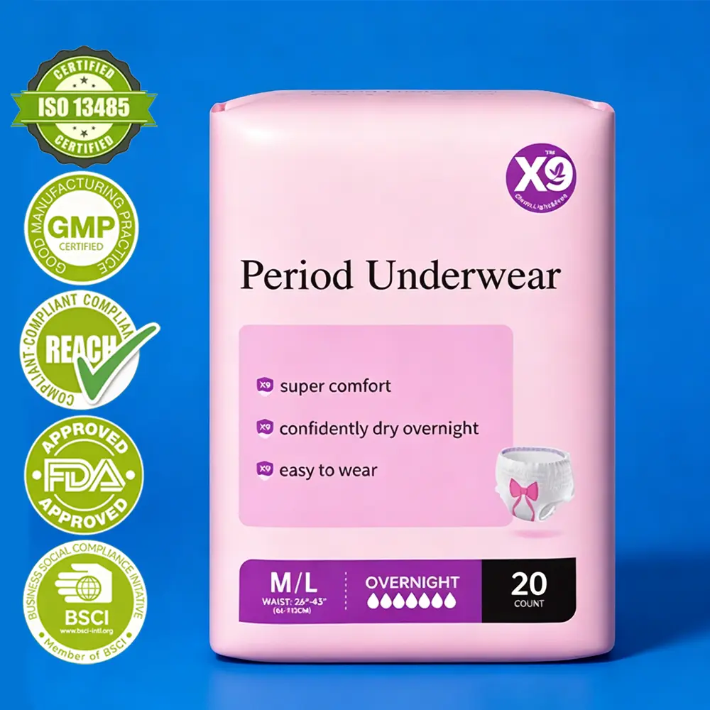 X9 Disposable Period Underwear - High Absorbency and Leakproof,360° Coverage forWorry-Free Nights,Protection I Secure & Comfortable Fit,Unscented, Hypoallergenic,female Diapers,ift for your girlfriend,M/L(20Ct ), Multi-Pack
