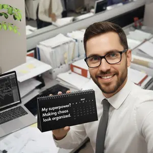 Funny Office 2026 Humor Desktop Calendar, Custom White Elephant Gag Gift, Coworkers Employees Best Friend Gift, Sarcastic Desk
