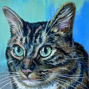 Pet Portraits Hand Painted Custom [Message seller with photo of your pet] 6x6 8x8 or 8x10 on canvas paper