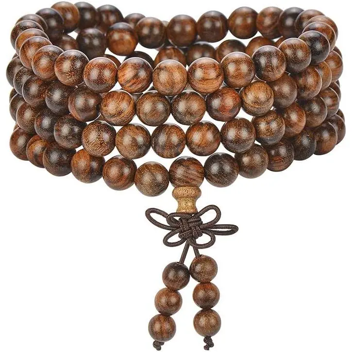 Mala Beads Bracelet 108 8mm Prayer Meditation Sandalwood Elastic...