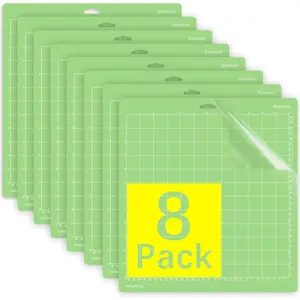 Mat, Compatible With Cricut Explore One/Air/Air 2/Maker 8 Pack 12x12 Inch Standard Green Grip Adhesive Sticky Non-Slip Durable Mat Cut Mats Replacement Accessories