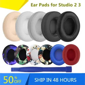 Ear Pads Replacement For Beats Studio 3.0/2.0 Wireless and Wired Headphone High Density Memory Foam Soft Leather Ear Cushions Durable Noise