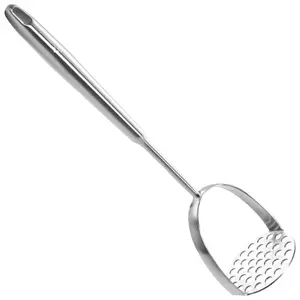 Potato Masher Stainless Steel - Mashed Potato Masher Kitchen Utensil，Potato Smasher For Potatoes, Bean, Vegetable & Fruits，Pet Food, Heavy Duty Metal Avocados Smasher Tool, Dishwasher Safe, 14 Inch