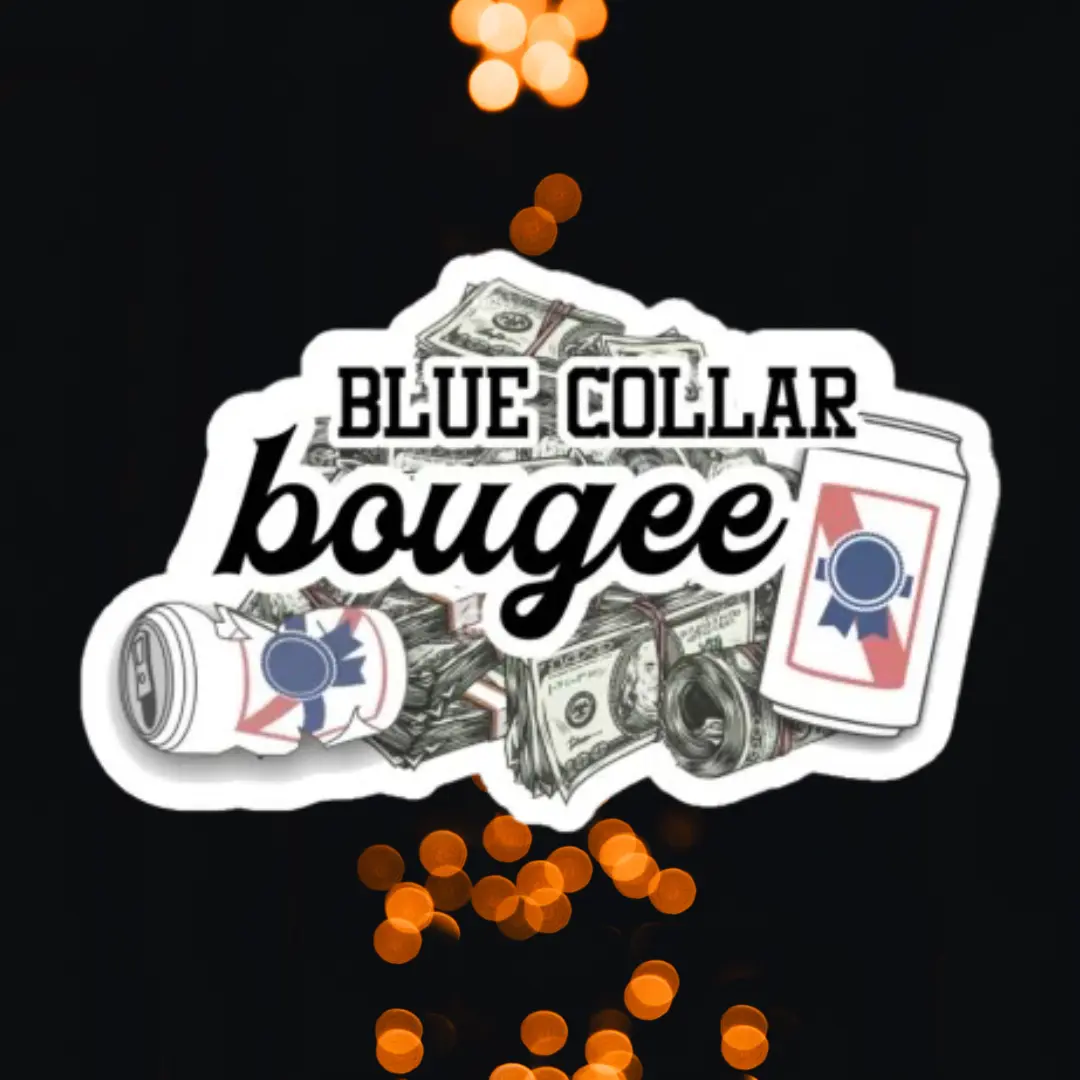 Blue Collar Bougee Hard Hat Sticker, LINEMAN Hard Hat Sticker, Blue Collar Stickers, Gift for Electrician, Funny Gift, Decals for Hard Hat- Toolboxes- Helmet- Bin Doors.