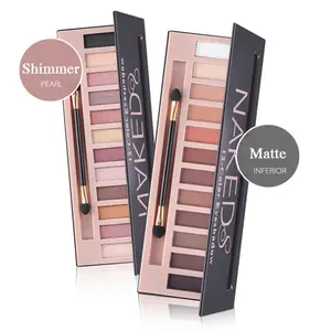 BestLand 2 Pack 12 Colors Makeup Nude Colors Eyeshadow Palette Natural Nude Matte Shimmer Glitter Pigment Eye Shadow Pallete Set Waterproof Smokey  Makeup Kit (2 PCS) Powder Cosmetic