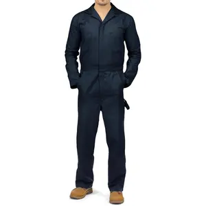 Men’s Twill Long Sleeve Coverall Slim Fit Utility Work Wear