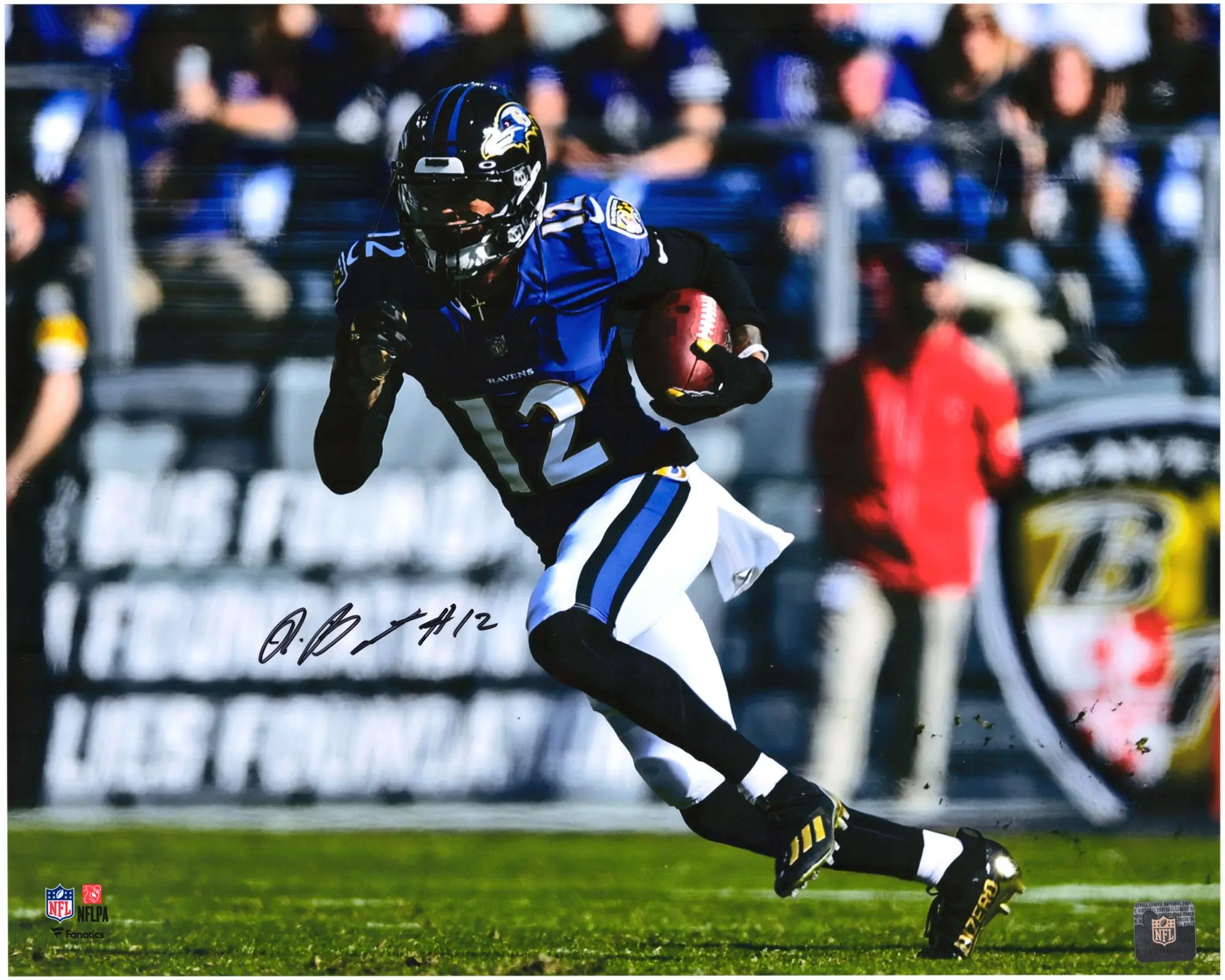 Rashod Bateman Baltimore Ravens Autographed 16" x 20" Purple Running Photograph - Fanatics Authentic Certified