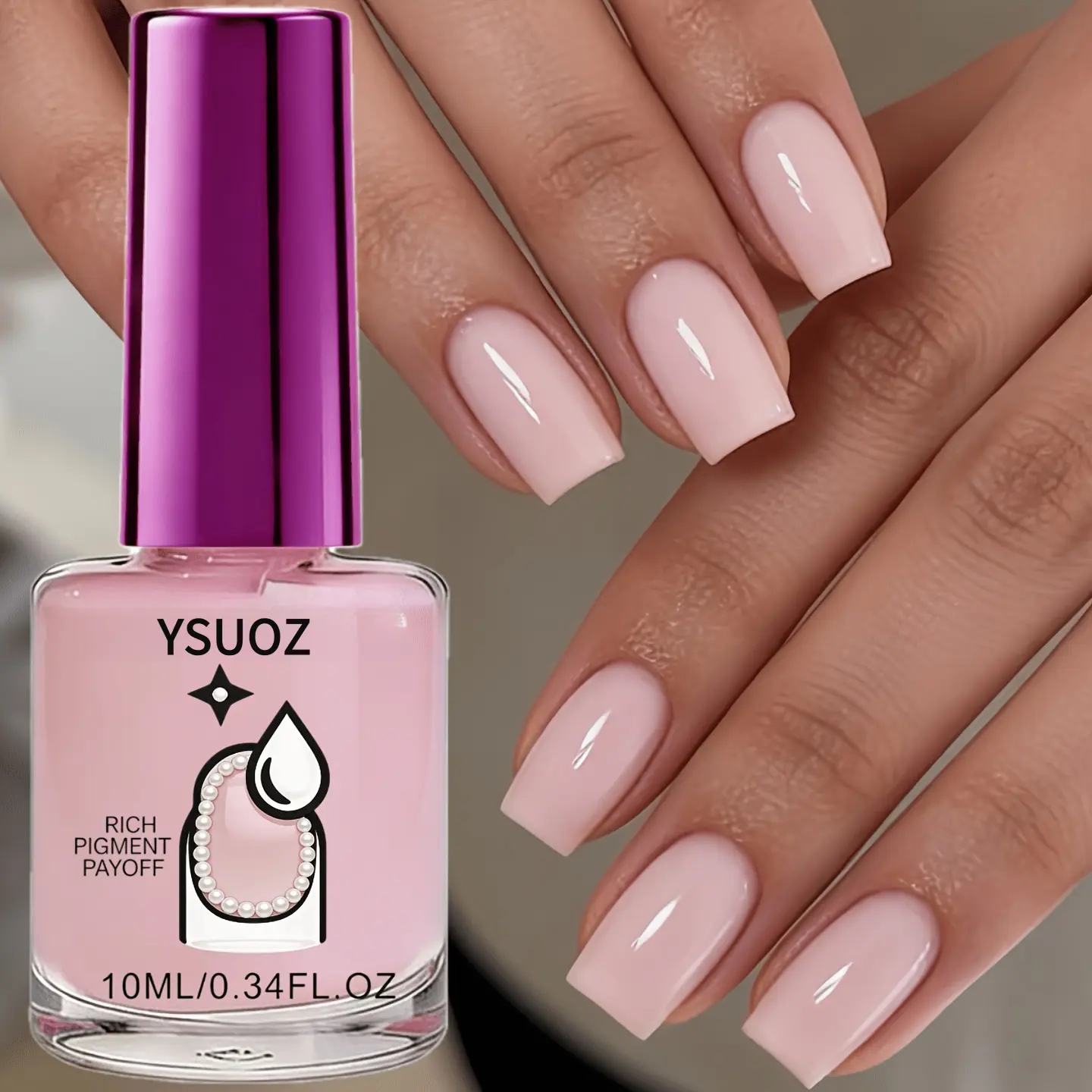 YSUOZ Rose Nude Pink Liquid Nail Strengthener - Salon-Quality At-Home Nail Treatment, Beginner-Friendly, Natural, Casual, Apply Easily, Fast Drying, No Curing, Long-Lasting Glossy Finish, Versatile, Everyday Wear, Quick Dry, Salon-Quality Results, Durable