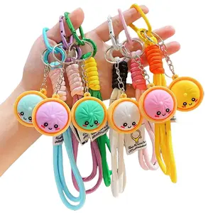 6-Pack Kawaii Dumpling Keychain Bundle – Squishy Fidget Toy Set for Backpacks, Keys & Party Favors | Stress Relief Gift Set