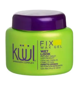 Kuul Color System Fix Me Wet Look Wax Gel 9.52 oz Strong Holding Hair Cream for Sleek Defined Haircare