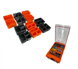 Klein Tools MODbox Tall Component Box, Half Width Organizer Compatible Small Nesting Insert Bins - Gray