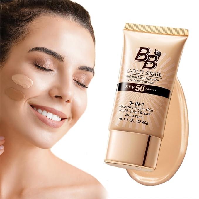 High-coverage waterproof snail BB cream - matte finish, long-lasting hydration and oil control, creates a natural makeup look, light and non-greasy, perfect for makeup beginners, an ideal gift for Mother's Day, Christmas, and Valentine's Day.