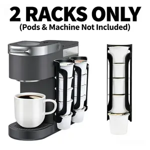 2-Pack Coffee Pod Storage Racks (RACKS ONLY), Wall Mounted K-Cup Capsule Organizer for Coffee Bar (No Pods, No Machine)
