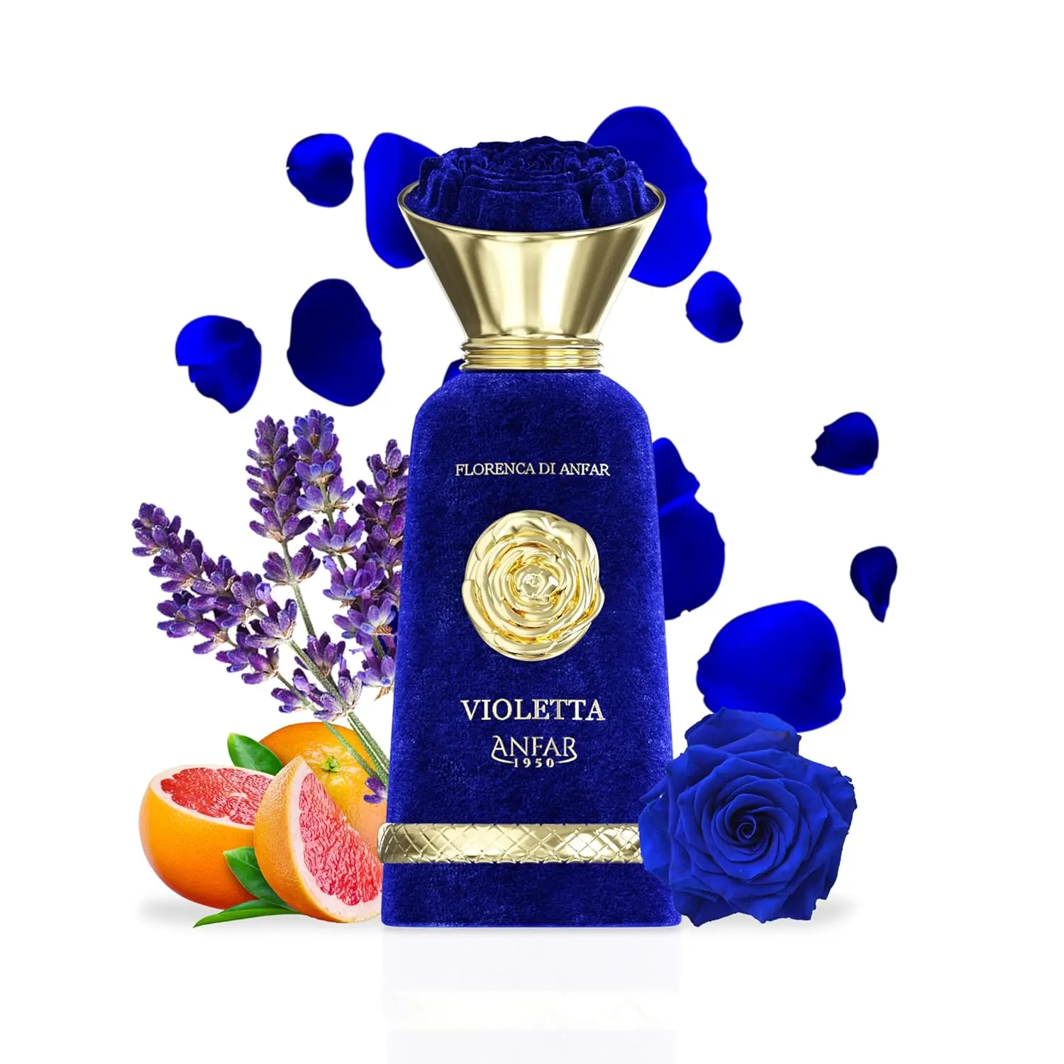 Anfar Violetta Pour Femme 1950 Extrait de Parfum 3.4oz 100ml for Women with Bergamot Orange Grapefruit Floral Heart & Warm Base Notes