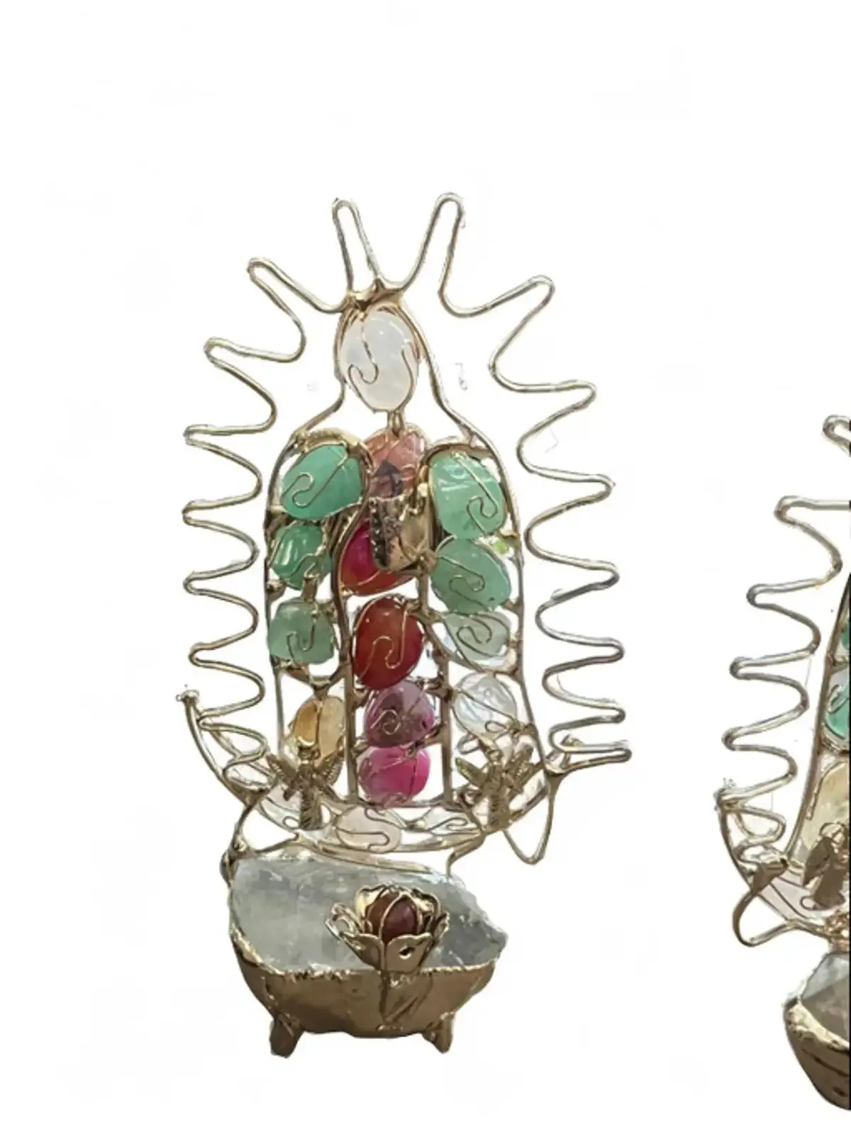 Virgen de Guadalupe in Quartz statue jewelry meditation decoration Gift Religious Decorative Ornaments