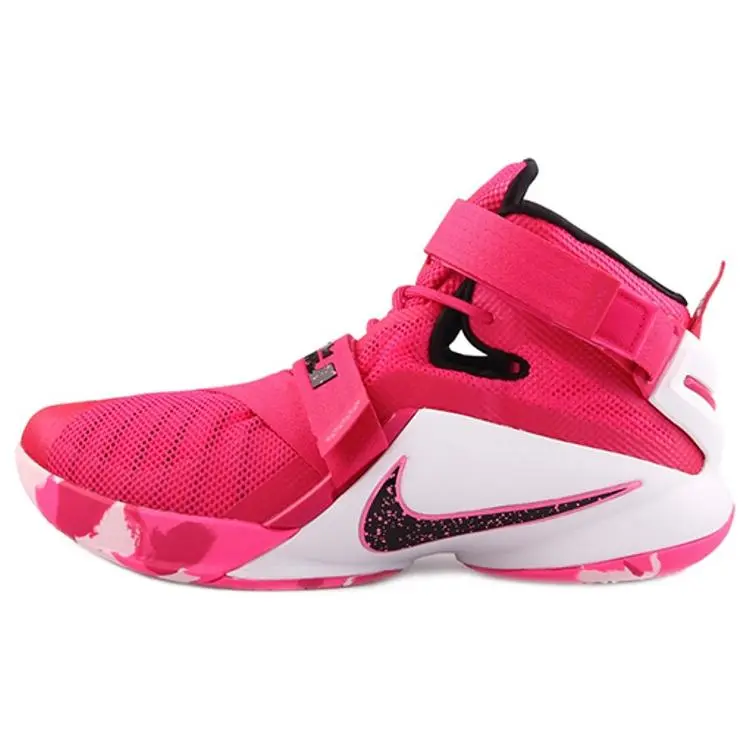 Nike LeBron Zoom Soldier 9 Think Pink Comfort Lightweight Mid Top Basketball Shoes Men's 749417-601