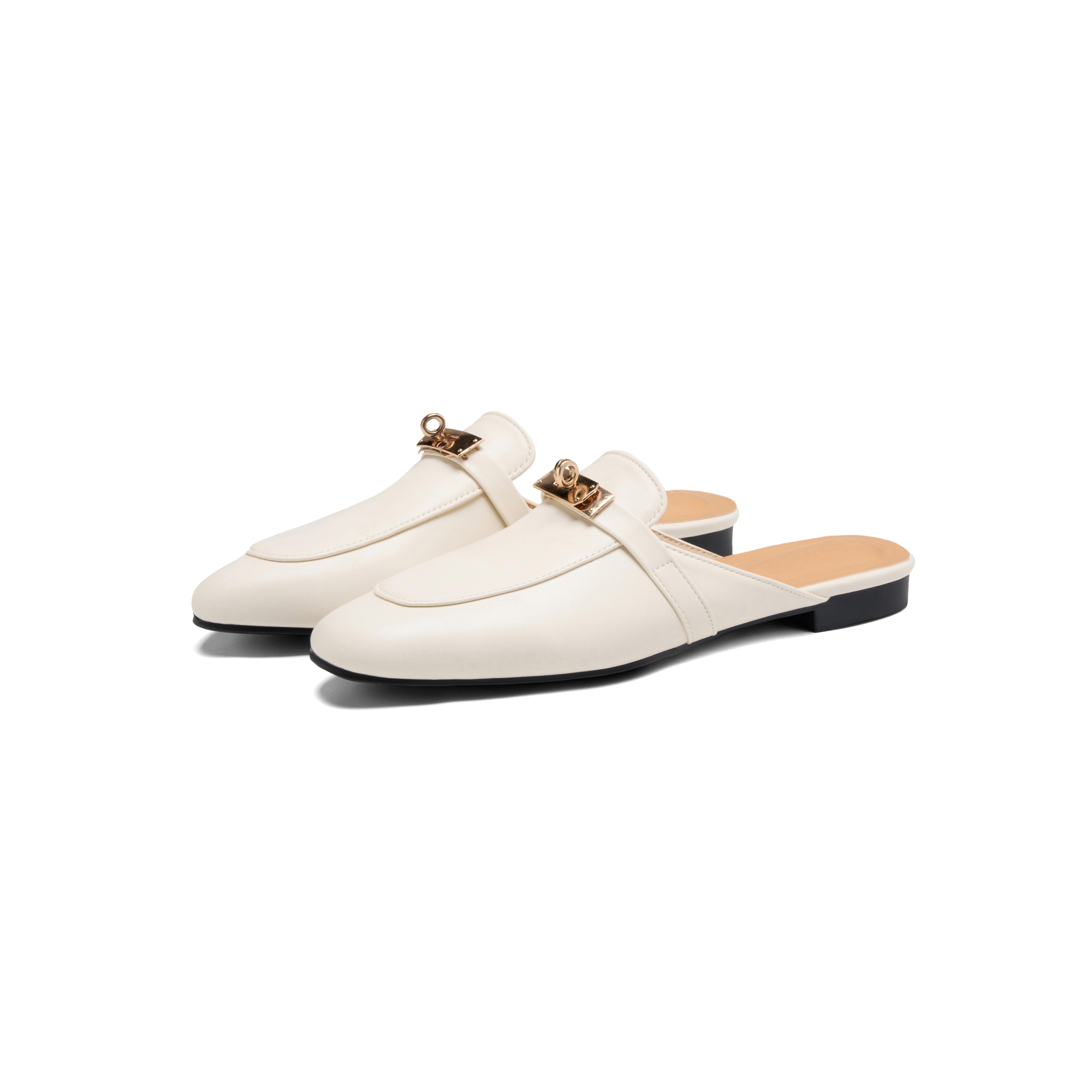 ReneChristine Women's Mules with Metal Buckle, Classic Buckle Design Breathable SpringStatements