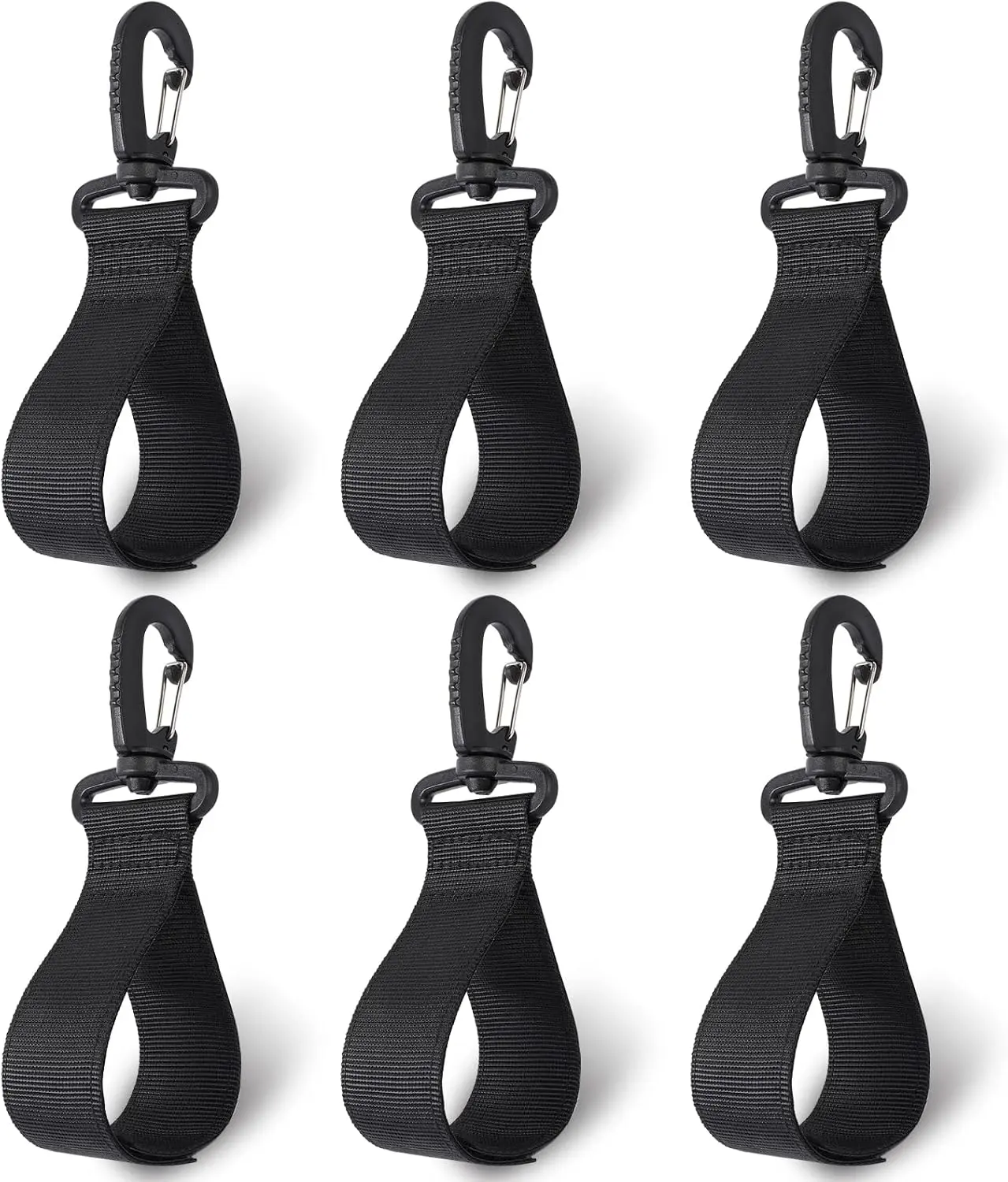 6-Pack Adjustable Kayak Paddle Holders, Paddle Board Accessories | Paddle Clips with Swivel Hooks and Hook-and-Loop Straps for Secure Paddle Storage on SUPs, Kayaks and Inflatable Boats
