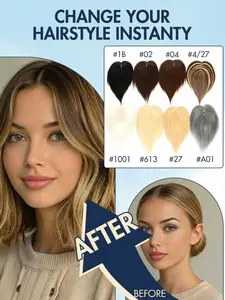 Women's Real Hair Topper Long Straight Dark Brown Natural Look Hairpiece for Bald Spots & Thinning Hair, One-Piece Clip-On Hair Additions, Versatile Styling, Suitable for All Ethnicities Hair Volume Enhancem