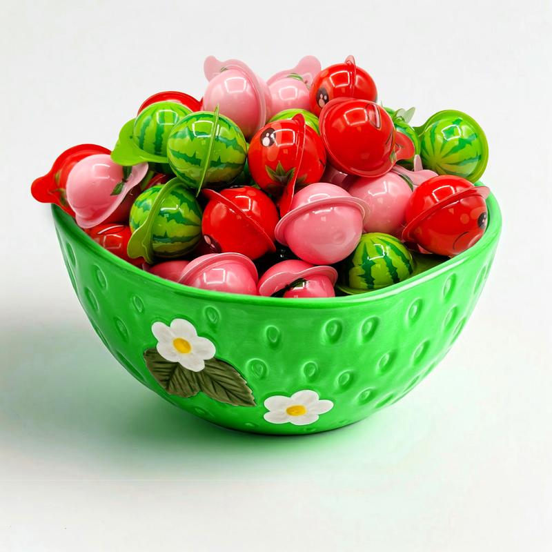 Fruit Gummy Balls Mix - 19 Ounce Jar (30 Count) - Jelly Filled Gummies - Individually Wrapped Gummy Candy - Watermelon, Strawberry, Peach - Candy for Goody Bags by Funtasty