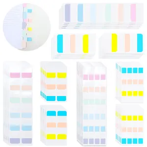 840Pcs/Set Aesthetic Sticky Notes,6 Styles Writeable Transparent Sticky Notes Index,Sticky Notes Pastel,Transparent Sticky Notes,Self-Adhesive Strips,New Year Gifts,DIY Hand Tools Kits