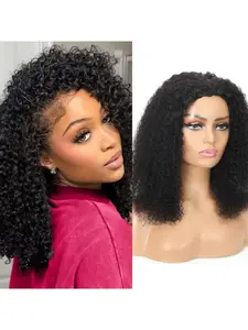 Jerry Curly Half Wig Human Hair 180% Density 3 In 1 Seamless Flip Over Half Wigs Human Hair Glueless Wear And Go Beginner Friendly Kinky Curly Wig Curly Wig Human Hair For Women Deep Wave Wig