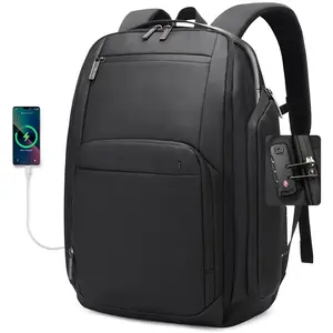 Expandable Business Laptop Backpack,180? Full Open TSA Friendly Travel Bag,15.6 inch Slim Commuter Backpack with USB Port,Water Resistant Professional Office Daypack,Black