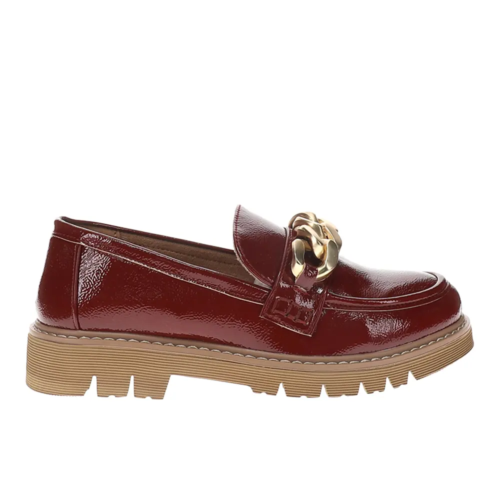 Corkys Womens Not Literally Lug Sole Loafers Casual - Red